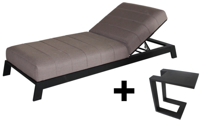 Produktbild Divano SET Outdoor Liege BITE Lounger SUNBRELLA inkl. Beistelltisch (203 cm)