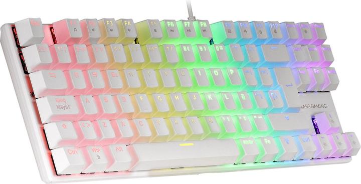 Actual product image Mars Gaming Clavier Gamer Mécanique (Blue Switch) Mk80 RGB (Blanc) (FR, Cable)