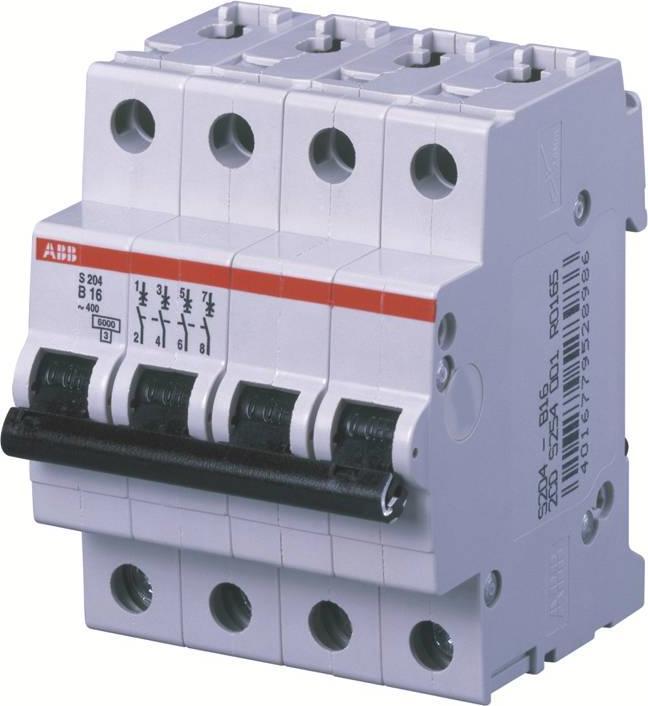Produktbild ABB S204-Z50 Sicherungsautomat Z-Char.,6kA,50A,4P