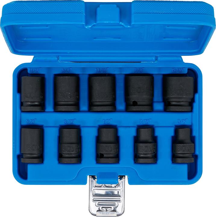 Produktbild BGS Kraft-Steckschlüssel-Einsatz-Satz Sechskant | Antrieb Innenvierkant 12,5 mm (1/2") | SW 3/8 - 15/... (12.5 mm)