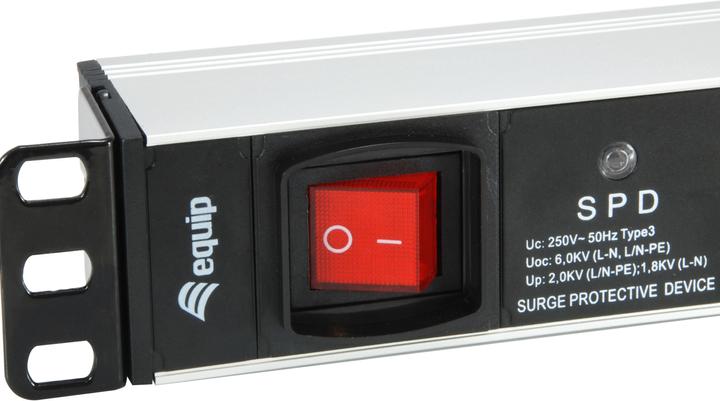 Actual product image equip Power strip 1HE7fach with Ü-protection + switch (7x, CEE 7/3, 1.80 m)
