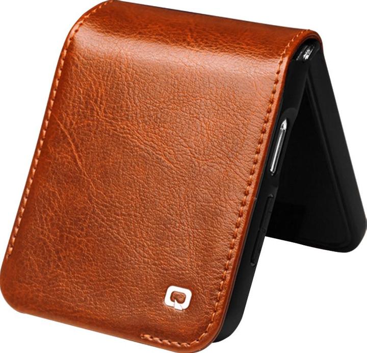 Produktbild QiAlino Hülle Flip mit magnetischem Verschluss Dunkelbraun (Samsung Galaxy Z Flip5)