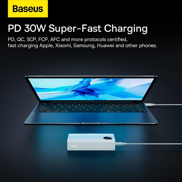 Actual product image Baseus Fast Charge Power Bank Adaman2 10000mAh 30W White (10000 mAh, 30 W, 37 Wh)