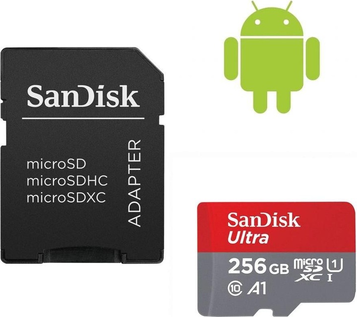 Produktbild SanDisk Ultra mit Adapter (256 GB, microSDXC, U1, UHS-I)