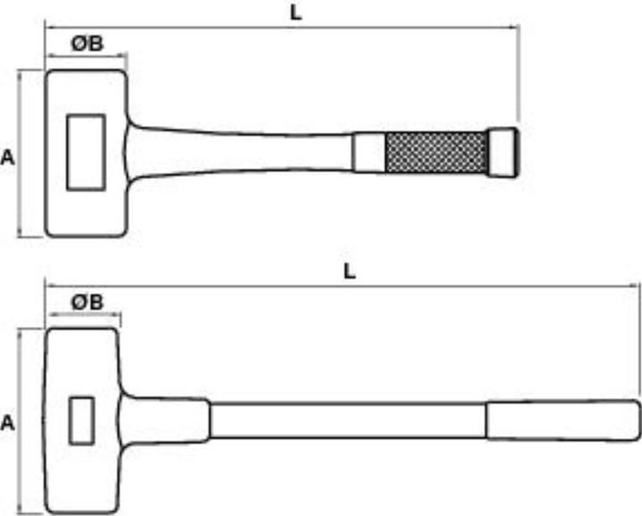 Immagine prodotto Peddinghaus Mazza a faccia morbida non rimbalzante - corpo in metallo e rivestito in plastica con centro a (270 g)