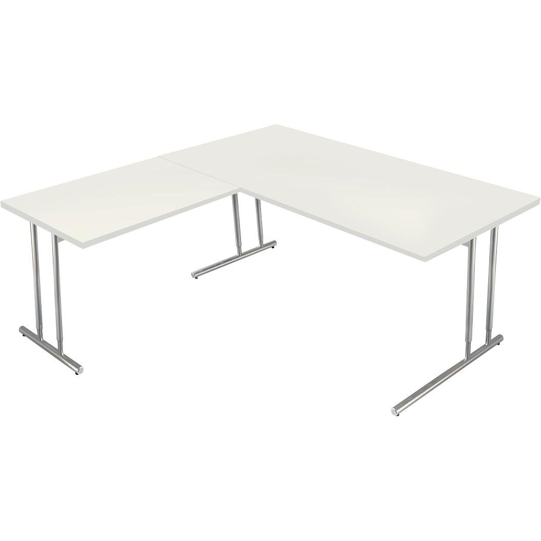 Kerkmann, Schreibtisch, Schreibtisch ARTLINE mit Anbau, (B)1.600 mm, weiá