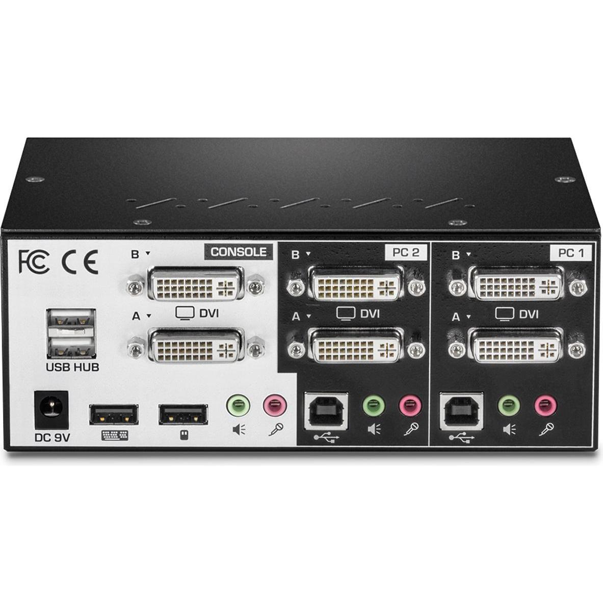 Thumbnail - Trendnet TK-232DV Tastatur/Video/Maus (KVM)-Switch, KVM Switch, Schwarz