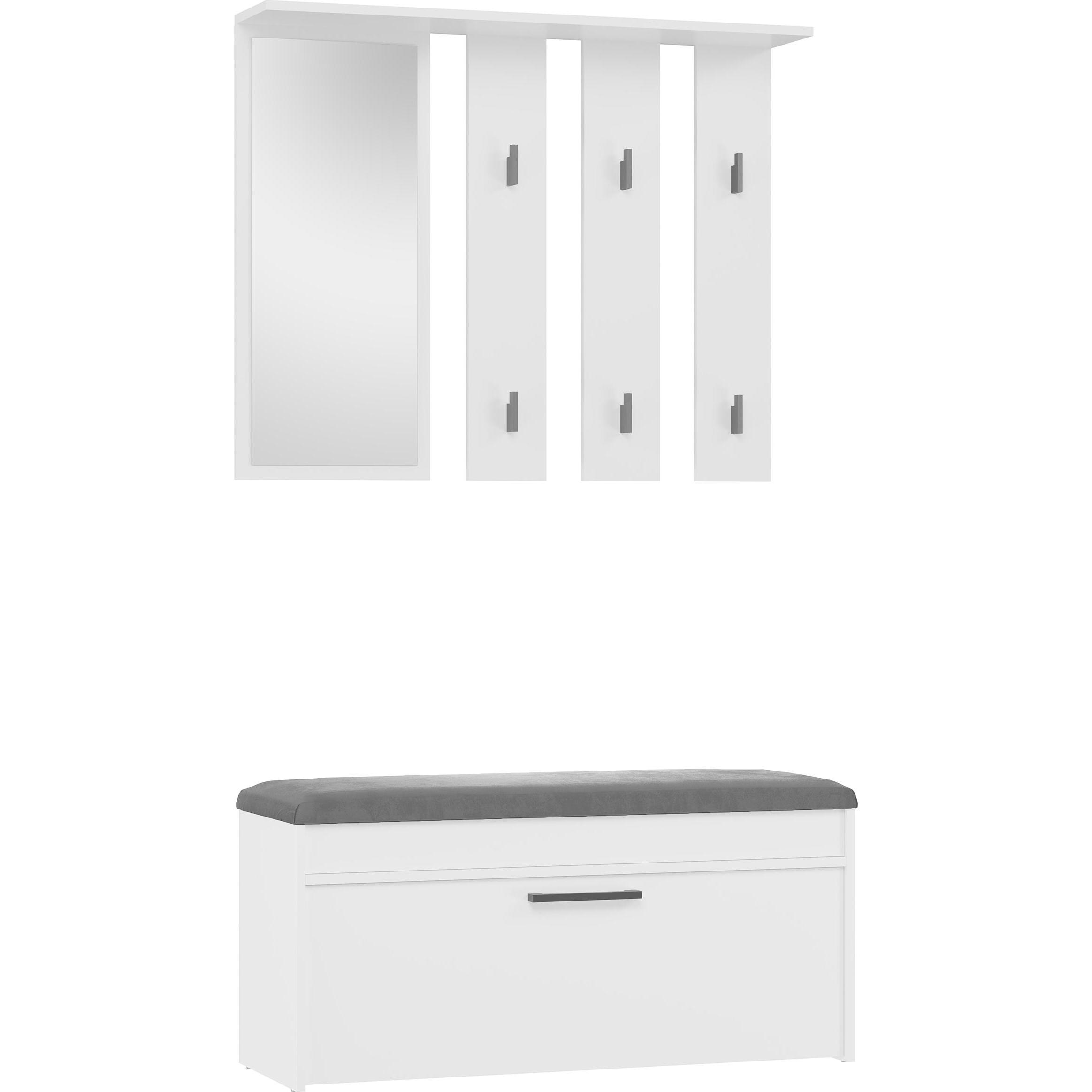 Thumbnail - Topeshop, Vitrine + Buffetschrank, Kleiderschrank PARMA 100x35x180 cm weiss (100 x 35 x 180 cm)
