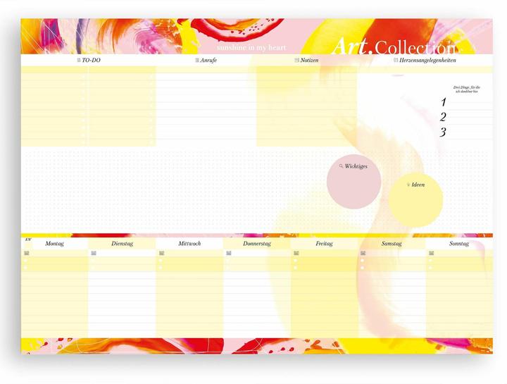 Actual product image Sunshine in my heart paper desk pad | 50 sheets to tear off in DIN A2 from the Art. (42 x 59.40 cm)