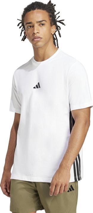 Produktbild adidas Herren Essential Three Stripes Single Jersey Tee, White/Black, L (L)