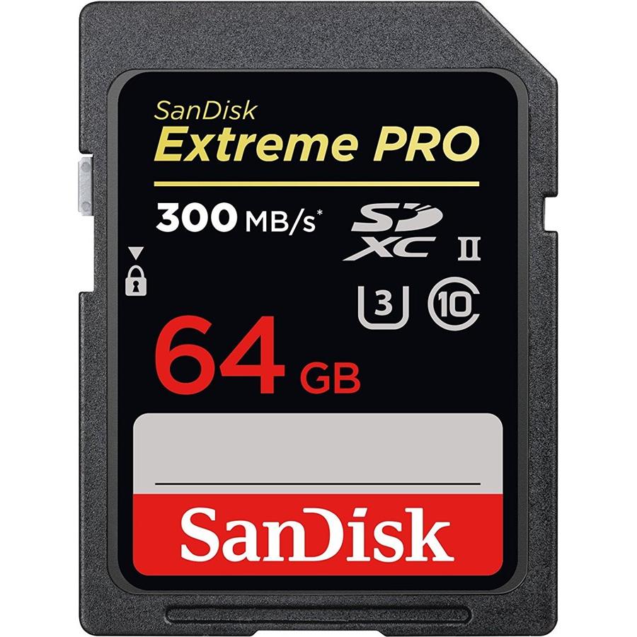 SanDisk Extreme Pro SDXC UHS-II (64 GB, SDXC, U3, UHS-II), Speicherkarte, Schwarz