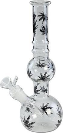 Produktbild Black Leaf Glasbong Doppelkugel Hanfblatt