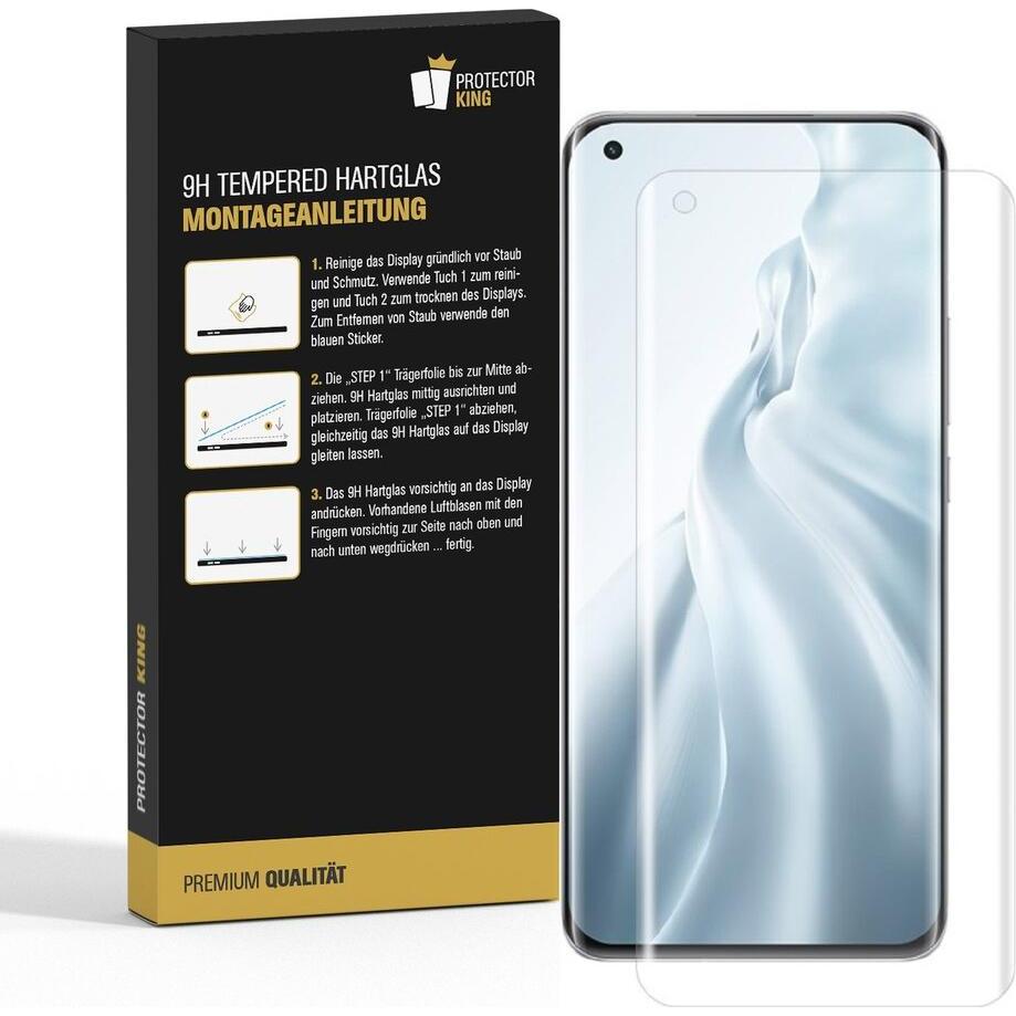 Thumbnail - Protectorking 6x echtes Tempered 9H Panzerhartglas 3D KLAR (6 Stück, Xiaomi Mi 11), Smartphone Schutzfolie, Transparent