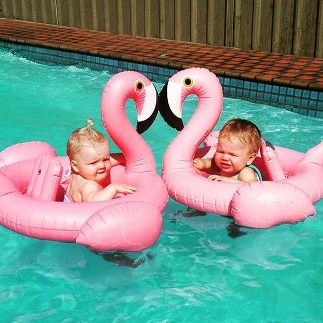 Actual product image Flamingo swim ring for babies