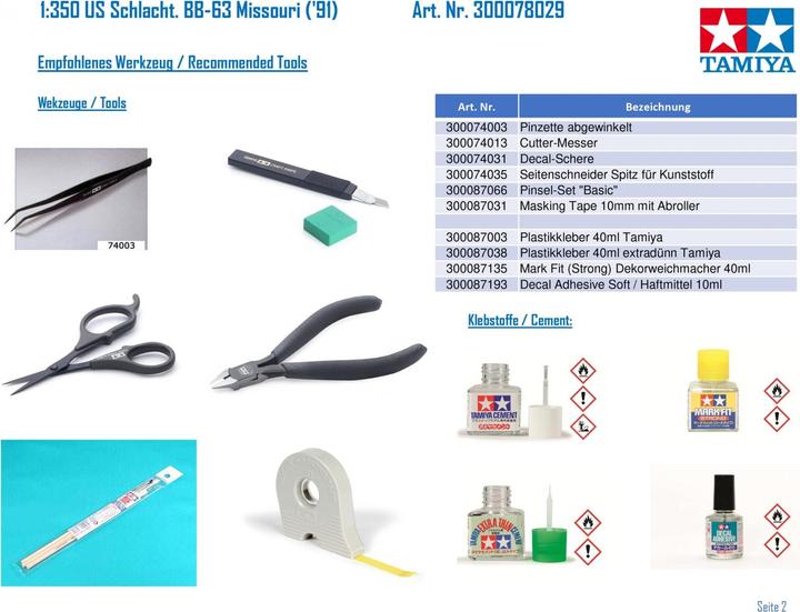 Actual product image Tamiya US Battleship BB-63 Missouri
