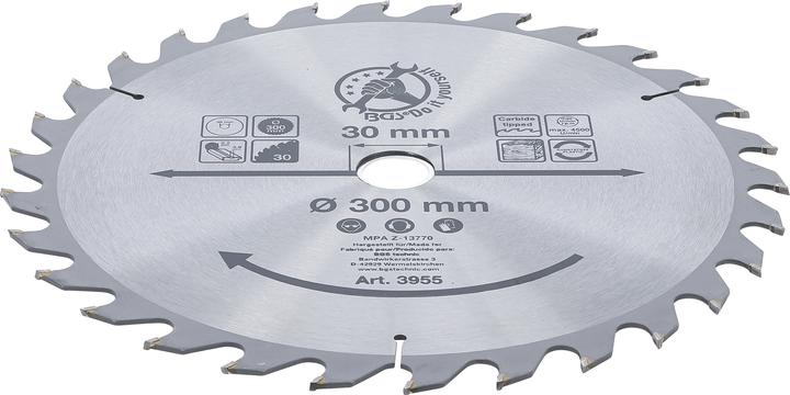 Produktbild BGS Hartmetall-Kreissägeblatt Ø 300 x 30 x 3,2 mm 30 Zähne