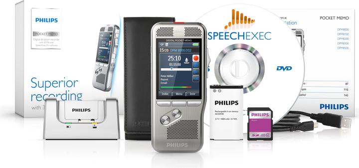 Image du produit Philips Mémo numérique de poche DPM8100 (4 Go)