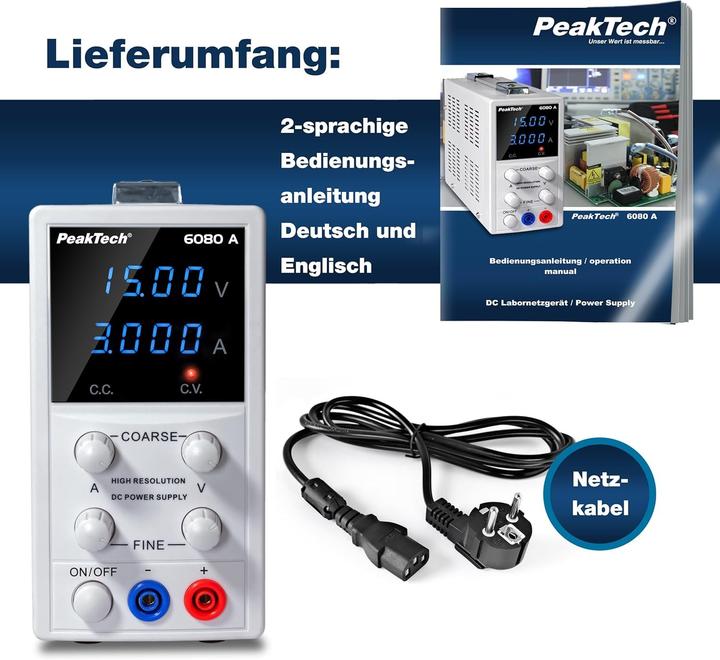 Actual product image Peaktech P 6080 A Linear laboratory power supply unit