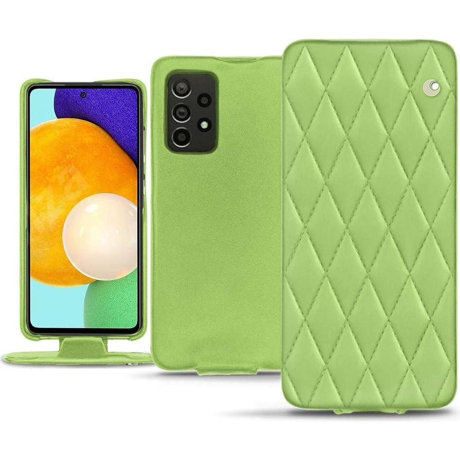 Noreve Lederschutzhülle vertikal (Samsung Galaxy A52), Smartphone Hülle, Grün