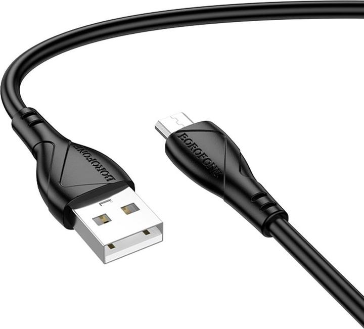 Borofone - Data Cable Energy Series (BX121) - USB to USB-Micro, PVC, 2.4A, 1m - Black (1 m)