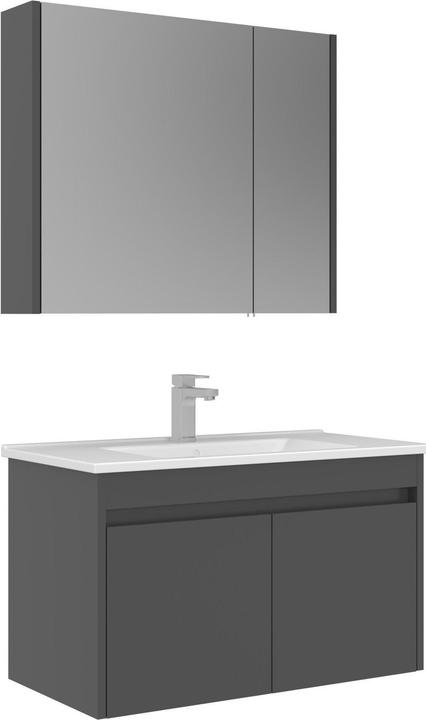 Produktbild Homitis Arno 85 Bathroom Cabinet With Sink & Mirror Set (2 Pieces)