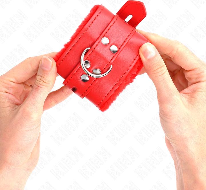 Productafbeelding Kink Bontgevoerde Polscups Met Vierkante Bladeren, Rood En Rood Katoen, Verstelbaar