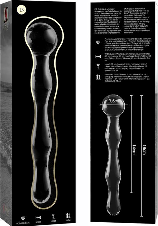 Productafbeelding Ibiza Nebula Series By ™ - Model 13 Dildo Borosilicaatglas 18 X 3,5 cm Helder