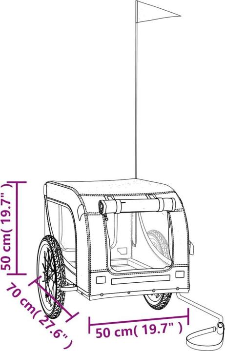 Produktbild vidaXL Fahrradanhänger Hund