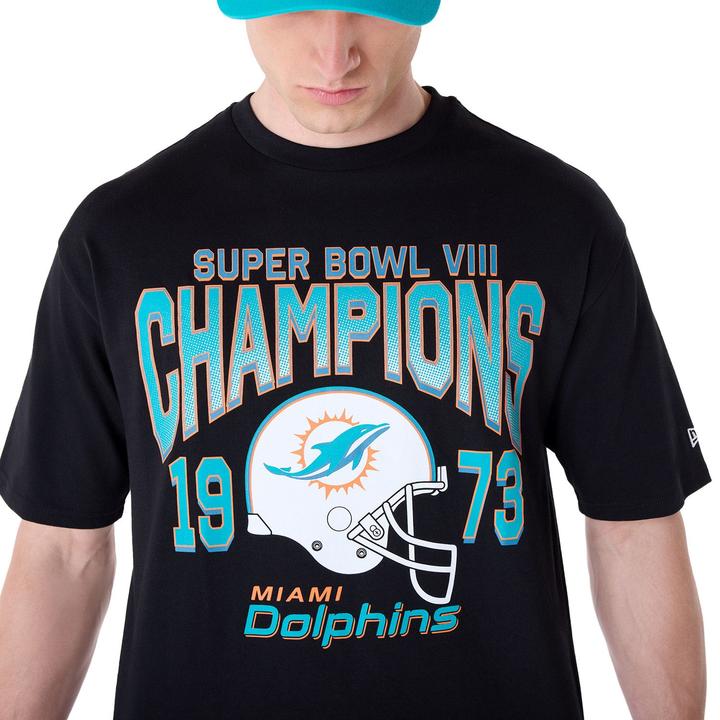 Actual product image New Era NFL Shirt - HELMET Miami Dolphins schwarz - S (S)