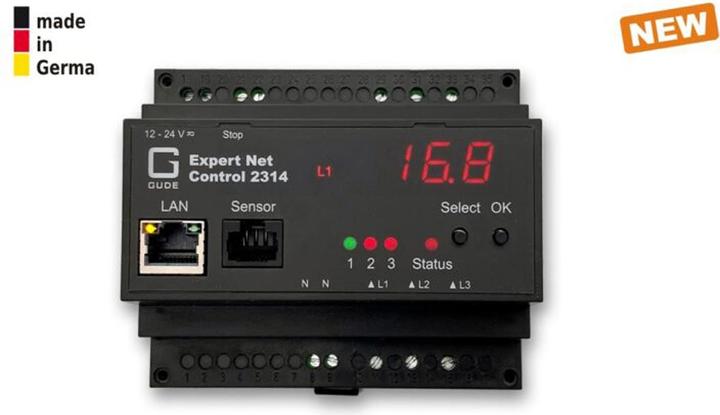 Image du produit Gude 2314-1 Relais IP Commande avec 3 sorties et mesure d'énergie DIN Rail