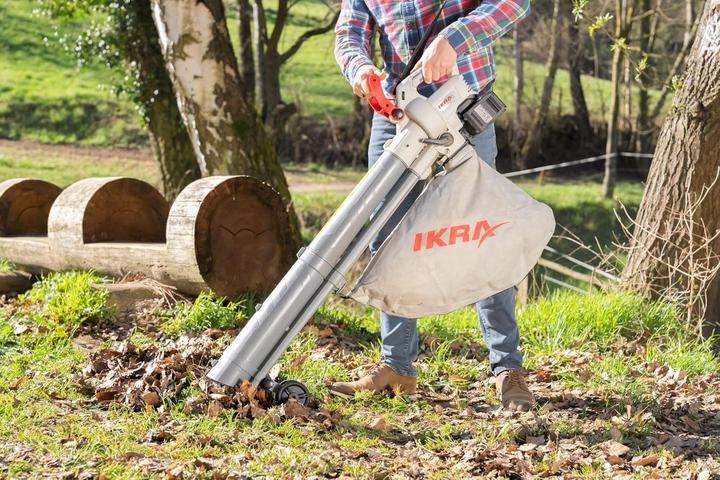 Actual product image Ikra 3-in-1 Leaf Vacuum Blower Shredder with 2 Rechargeable Batteries & Dual Charger (Rechargeable battery operated, Leaf blower, Leaf vacuums)