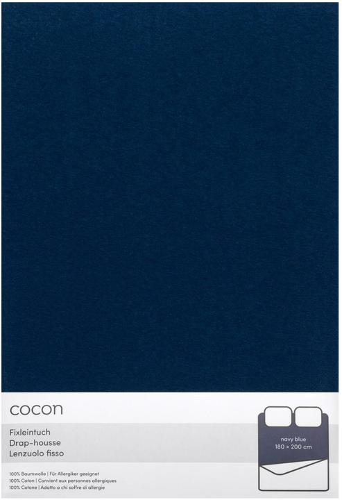 Actual product image Cocon Fitted Sheet 180-200 x 200 cm, Navy Blue (180-200 x 200 cm)