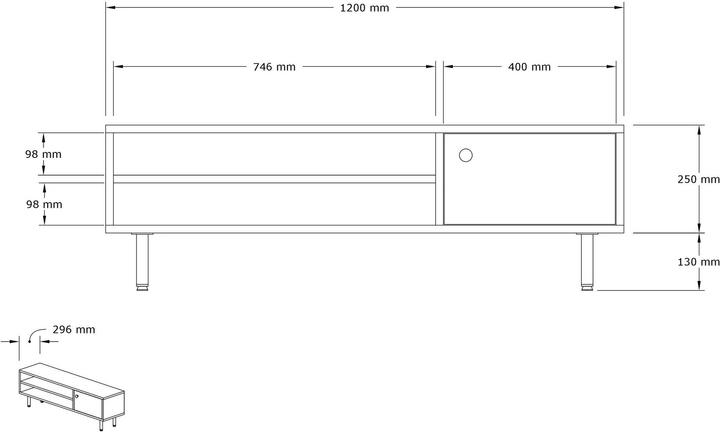 Actual product image Kalune Design Travis (120 x 30 x 38 cm)