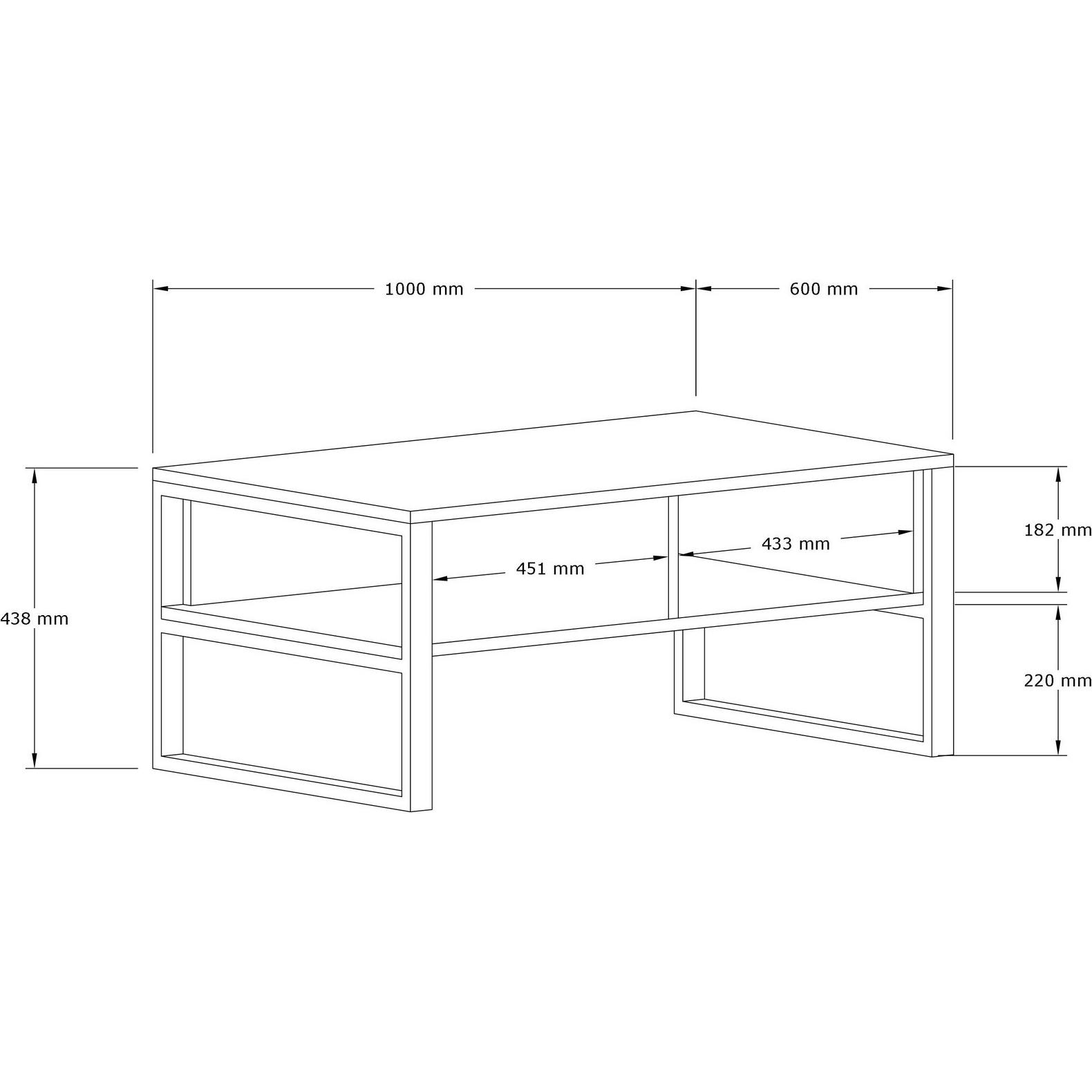 Thumbnail - Kalune Design, Couchtisch + Beistelltisch, Otto (100 x 60 x 44 cm)