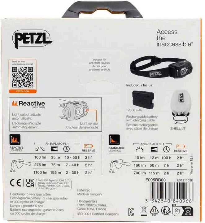 Immagine prodotto Petzl SWIFT RL bk E095BB00 (1100 lm)
