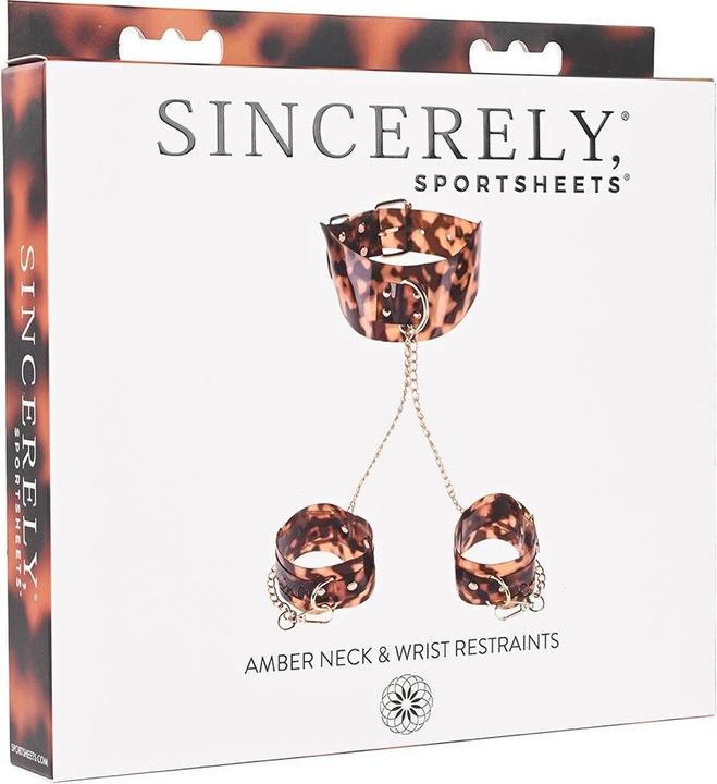 Actual product image Sportsheets Sincerely Amber Neck & Wrist Restraint