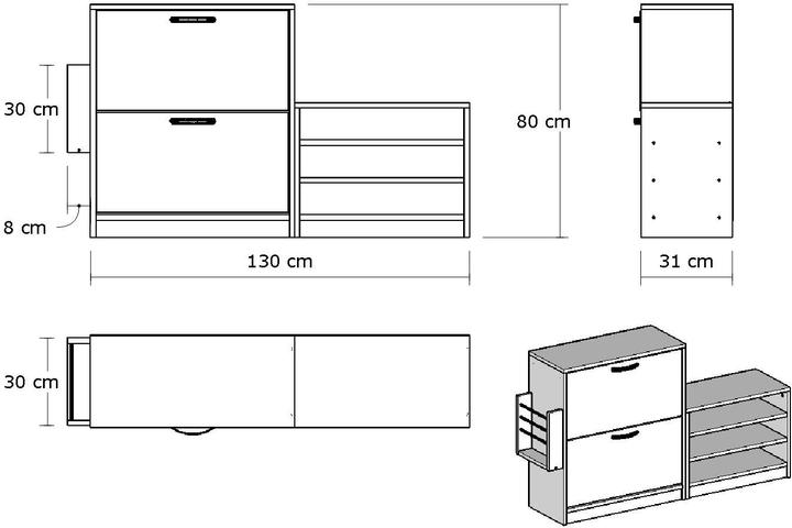 Actual product image Kalune Design Pauline (131 x 31 x 80 cm)