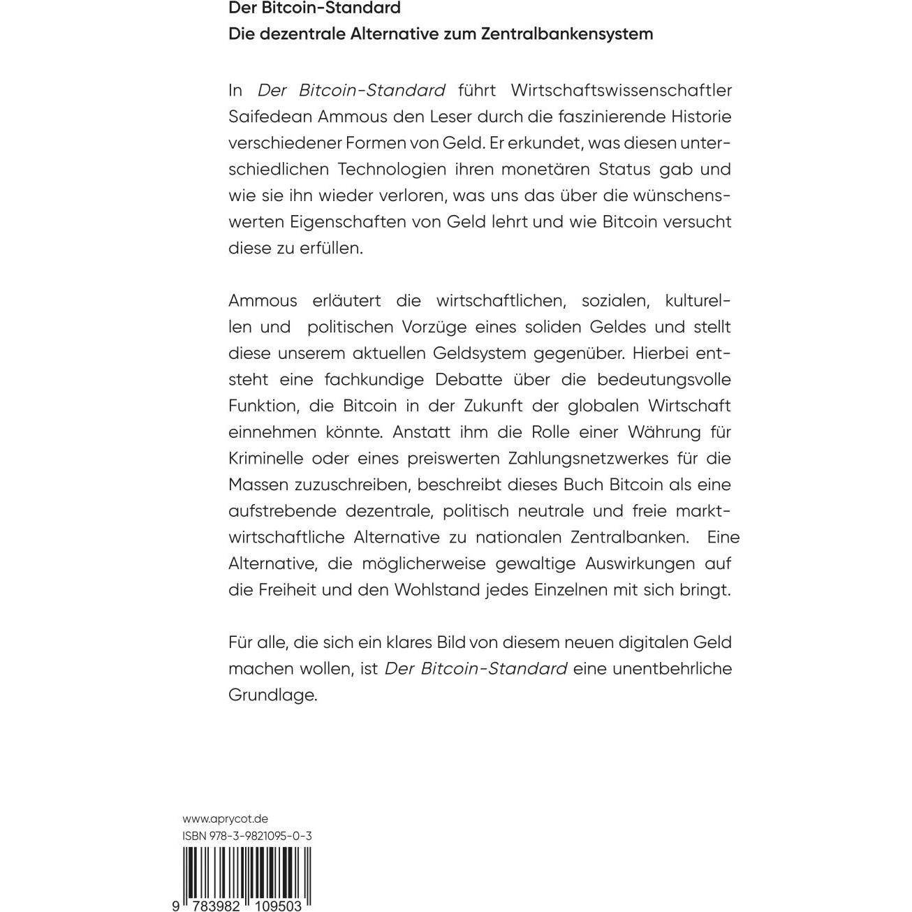 Der Bitcoin-Standard, Ratgeber von Saifedean Ammous