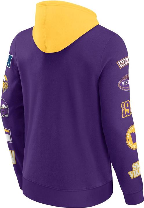 Immagine prodotto Fanatics Felpa con cappuccio con stampa sulle maniche dei Minnesota Vikings NFL - XXL (XXL)
