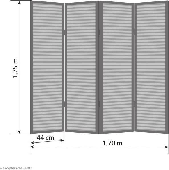 Actual product image Homestyle4u 4-fold Wooden Screen Bamboo brown