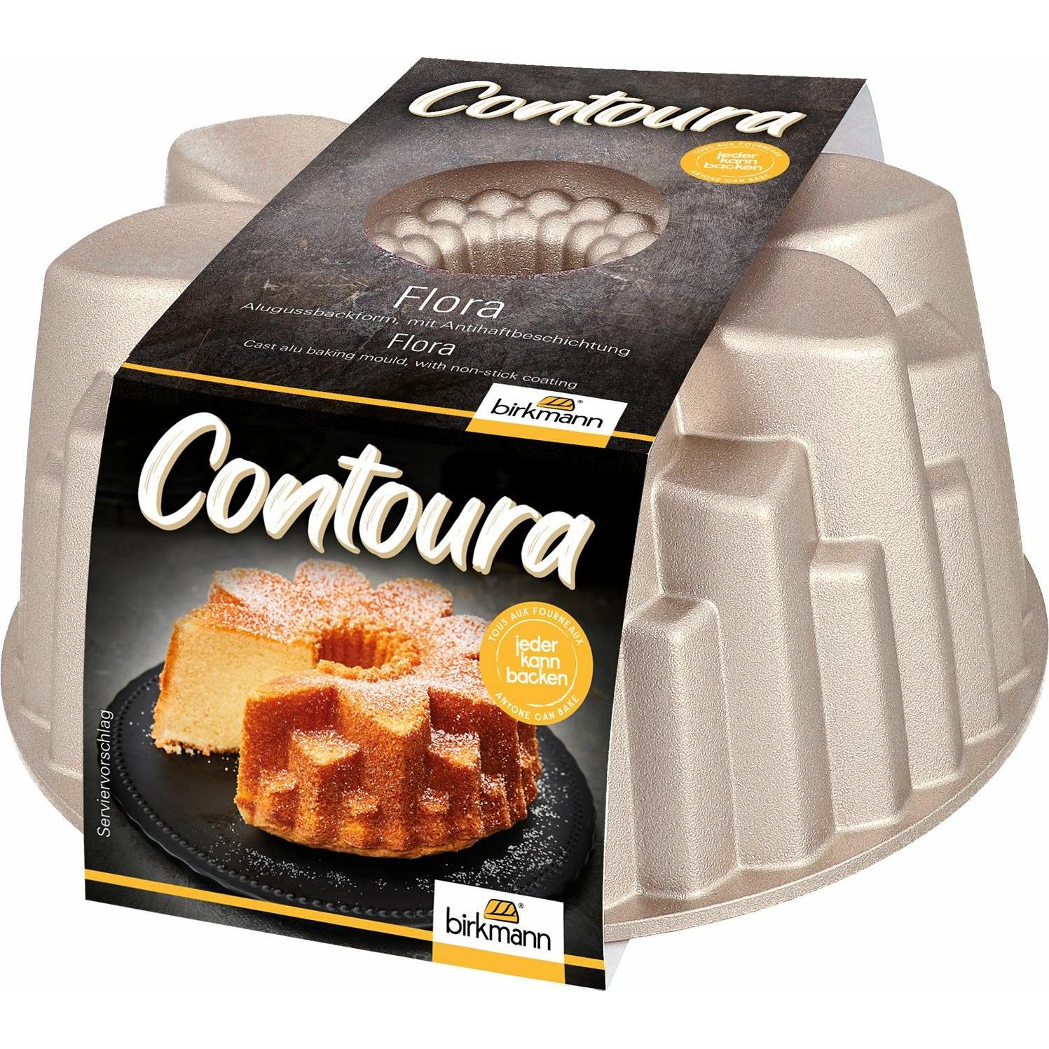 Birkmann Moule à pâtisserie Contoura Flora, Teglia + Stampi da forno, Oro