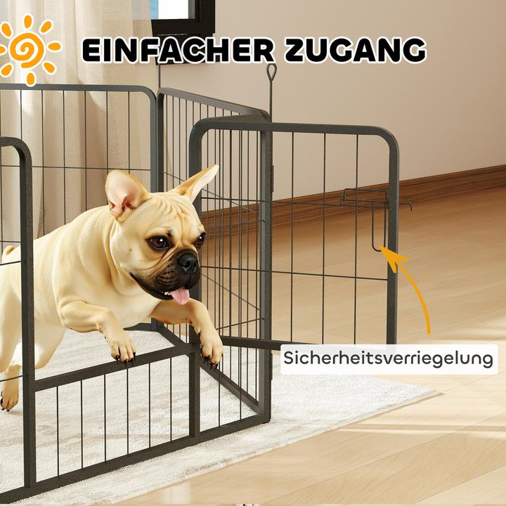 Immagine prodotto PawHut Welpenauslauf Stahl Schwarz (Gabbia per cani)