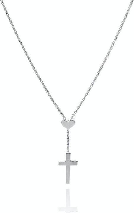 Produktbild Amen Heart and Cross Halskette (925er Silber, 44 cm)