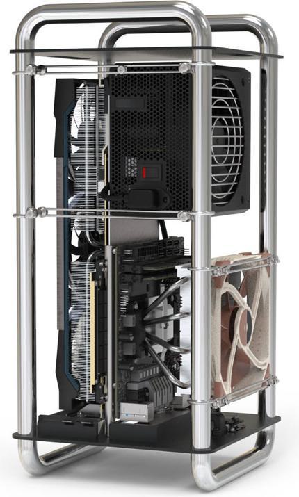 Actual product image Streacom DA6 XL Mini-ITX case - chrome (Mini-ITX)