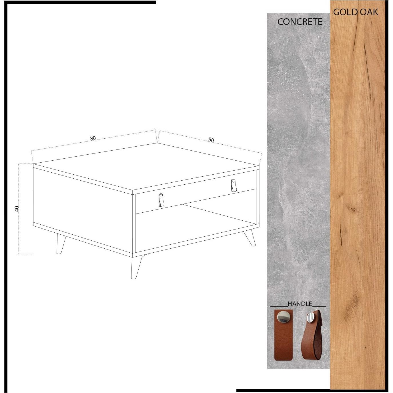 Thumbnail - Homitis, Couchtisch + Beistelltisch, Bailee (80 x 80 x 40 cm)