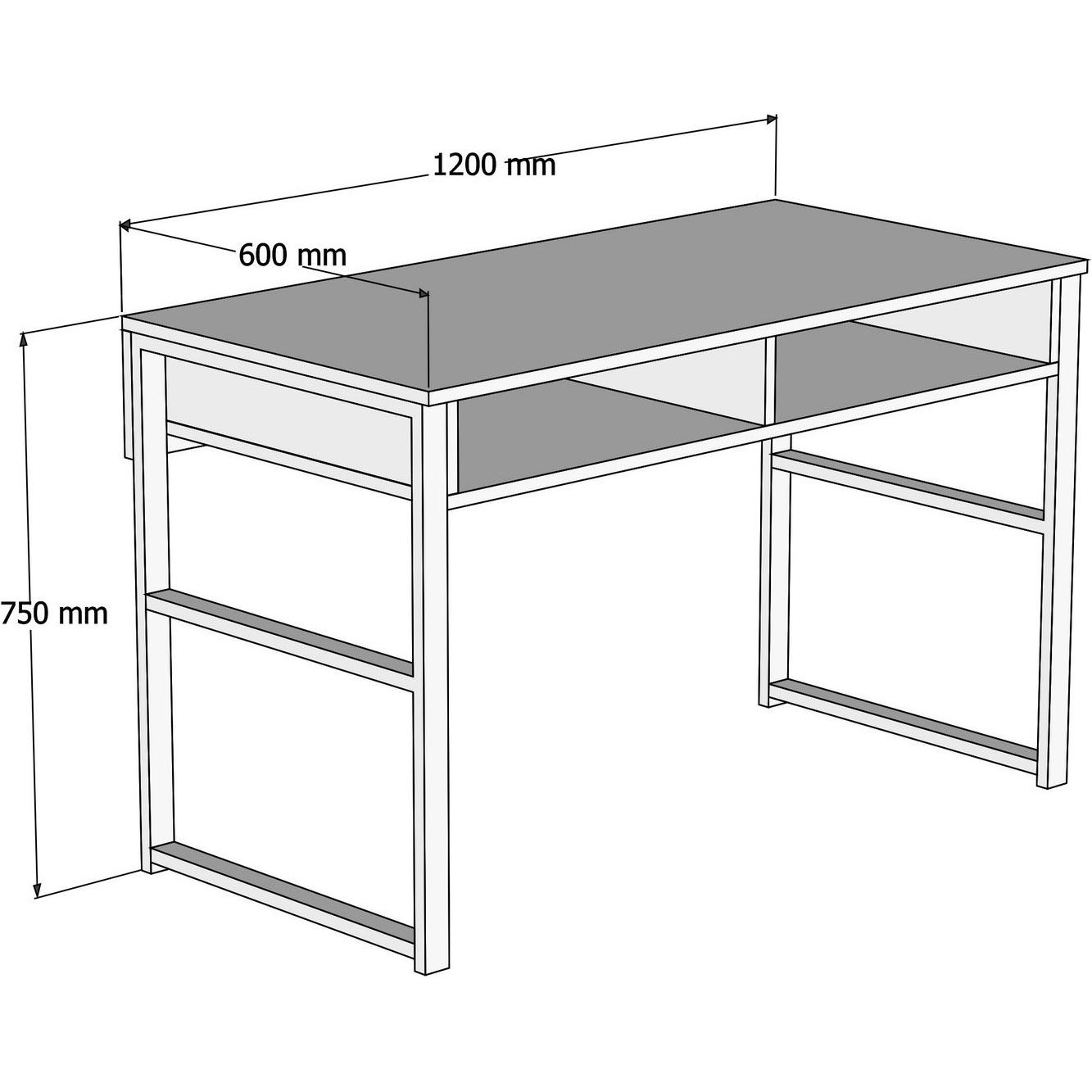 Thumbnail - Hanah Home, Schreibtisch, Trey (120 x 75 x 60 cm)