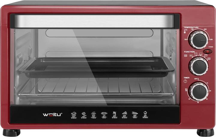 Produktbild Woltu Mini Backofen 32 Liter, Schwarz+rot