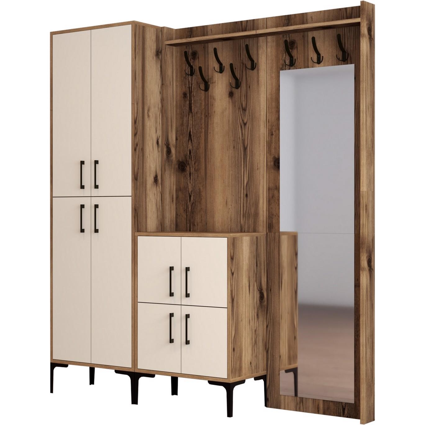 Hanah Home Braun Garderobe + Kleiderstange, Travis