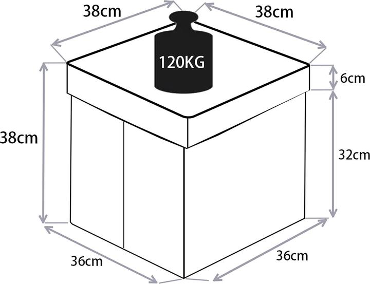 Produktbild VCM Stoff Sitztruhe Sitzbank Hocker Boxas (38 cm)