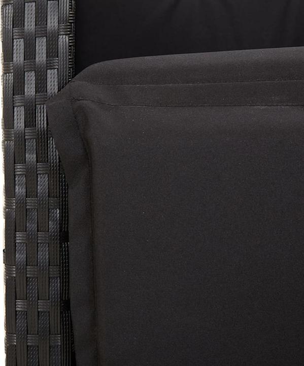 Actual product image vidaXL Garden furniture dining set garden set seating group 7 pcs. black poly rattan (190 cm)